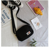 South Korea ins Academy Girls Contrast Messenger Bag Female Student Arts Little Fresh Soft Sister Canvas Bag