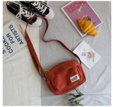 South Korea ins Academy Girls Contrast Messenger Bag Female Student Arts Little Fresh Soft Sister Canvas Bag