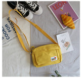 South Korea ins Academy Girls Contrast Messenger Bag Female Student Arts Little Fresh Soft Sister Canvas Bag