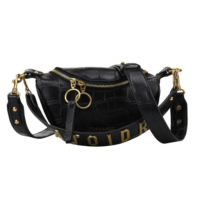 CCRXRQ Alligator Women Handbags High Quality PU Leather Ladies Shoulder Bags Brand Designer Crossbody Bag Chain Saddle Chest Bag