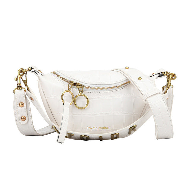 CCRXRQ Alligator Women Handbags High Quality PU Leather Ladies Shoulder Bags Brand Designer Crossbody Bag Chain Saddle Chest Bag
